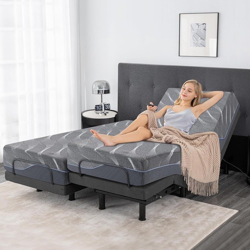 Split king adjustable bed with - split,